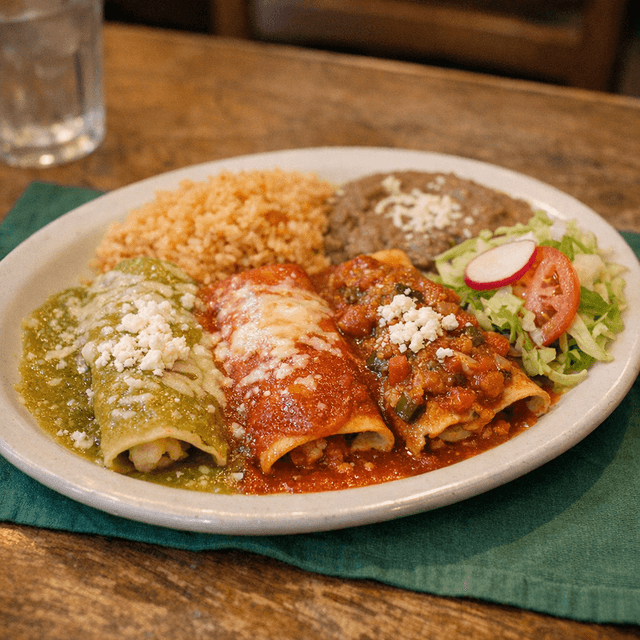 Enchiladas Verdes, Rojas, O Rancheras